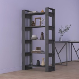 Massivholz Bücherregal/Raumteiler grau 80x35x160 cm von vidaXL, Bücherregale und Regale - Ref: Foro24-813911, Preis: 94,99 €,...