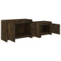 Smoked oak engineered wood TV cabinet 146.5x35x50 cm by vidaXL, TV Furniture - Ref: Foro24-813026, Price: 46,49 €, Discount: %