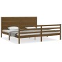 Estructura cama y cabecero madera maciza marrón miel 200x200 cm de vidaXL, Camas y somieres - Ref: Foro24-3194659, Precio: 18...