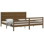 Estructura cama y cabecero madera maciza marrón miel 200x200 cm de vidaXL, Camas y somieres - Ref: Foro24-3194659, Precio: 18...