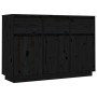 Aparador de madera maciza de pino negro 110x34x75 cm de vidaXL, Aparadores - Ref: Foro24-813818, Precio: 132,99 €, Descuento: %