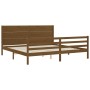 Estructura cama y cabecero madera maciza marrón miel 200x200 cm de vidaXL, Camas y somieres - Ref: Foro24-3194659, Precio: 18...