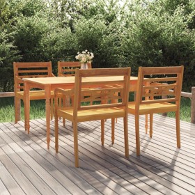 5-piece garden dining set solid teak wood by vidaXL, Garden sets - Ref: Foro24-3100787, Price: 684,67 €, Discount: %