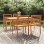 Juego de comedor para jardín 5 piezas madera maciza de teca de vidaXL, Conjuntos de jardín - Ref: Foro24-3100787, Precio: 684...