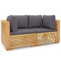 Garten-Ecksofa mit Kissen, 2 Stück, massives Teakholz von vidaXL, Gartensets - Ref: Foro24-3100864, Preis: 423,79 €, Rabatt: %