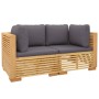 Garten-Ecksofa mit Kissen, 2 Stück, massives Teakholz von vidaXL, Gartensets - Ref: Foro24-3100864, Preis: 423,79 €, Rabatt: %