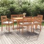 Juego comedor de jardín 7 piezas con cojines madera maciza teca de vidaXL, Conjuntos de jardín - Ref: Foro24-3100790, Precio:...