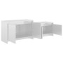 Mueble de TV madera contrachapada blanco brillo 146,5x35x50 cm de vidaXL, Muebles TV - Ref: Foro24-809815, Precio: 56,71 €, D...