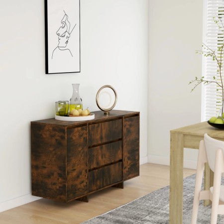 Sideboard with 3 smoked oak drawers 120x41x75 cm by vidaXL, Sideboards - Ref: Foro24-813062, Price: 142,84 €, Discount: %