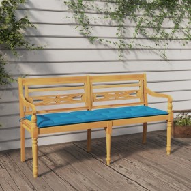 Batavia solid teak wood bench with light blue cushion 150 cm by vidaXL, garden benches - Ref: Foro24-3100845, Price: 234,79 €...