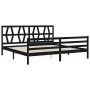 Bed frame with black solid wood headboard 200x200 cm by vidaXL, Beds and slatted bases - Ref: Foro24-3194400, Price: 168,06 €...