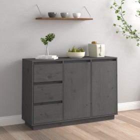 Solid gray pine wood sideboard 111x34x75 cm by vidaXL, Sideboards - Ref: Foro24-813806, Price: 125,96 €, Discount: %