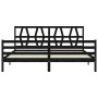 Bed frame with black solid wood headboard 200x200 cm by vidaXL, Beds and slatted bases - Ref: Foro24-3194400, Price: 168,06 €...