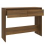 Engineered wood brown oak console table 100x35x76.5 cm by vidaXL, Side tables - Ref: Foro24-813037, Price: 57,14 €, Discount: %