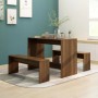 Oak brown engineered wood 3-piece dining set by vidaXL, Furniture sets for kitchens and dining rooms - Ref: Foro24-812971, Pr...