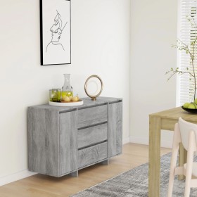 Sideboard with 3 Sonoma gray drawers 120x41x75 cm by vidaXL, Sideboards - Ref: Foro24-813063, Price: 147,60 €, Discount: %