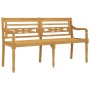 Batavia bench with green cushion solid teak wood 150 cm by vidaXL, garden benches - Ref: Foro24-3100831, Price: 233,63 €, Dis...