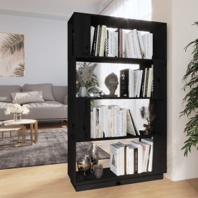 Estantería/divisor de espacios madera pino negro 80x25x132 cm de vidaXL, Librerías y estanterías - Ref: Foro24-814063, Precio...