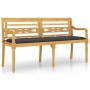 Batavia bench with anthracite cushion solid teak wood 150 cm by vidaXL, garden benches - Ref: Foro24-3100841, Price: 235,50 €...