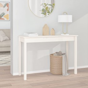 Mesa consola de madera maciza de pino blanco 110x40x75 cm de vidaXL, Mesas auxiliares - Ref: Foro24-814240, Precio: 76,70 €, ...