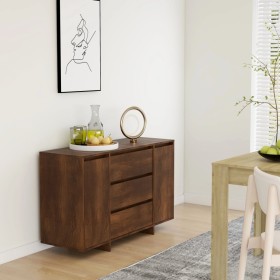 Sideboard with 3 oak brown drawers 120x41x75 cm by vidaXL, Sideboards - Ref: Foro24-813064, Price: 147,37 €, Discount: %