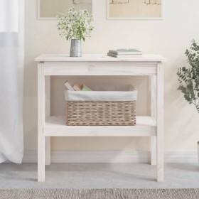 Solid white pine wood console table 80x40x75 cm by vidaXL, Side tables - Ref: Foro24-814305, Price: 76,90 €, Discount: %