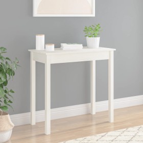 Solid white pine wood console table 80x40x75 cm by vidaXL, Side tables - Ref: Foro24-814245, Price: 84,59 €, Discount: %