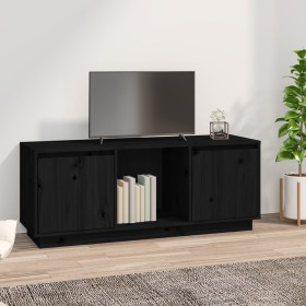 Mueble para TV de madera maciza de pino negro 110,5x35x44 cm de vidaXL, Muebles TV - Ref: Foro24-814343, Precio: 65,99 €, Des...