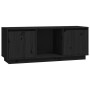 Solid black pine wood TV cabinet 110.5x35x44 cm by vidaXL, TV Furniture - Ref: Foro24-814343, Price: 65,53 €, Discount: %