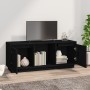 Solid black pine wood TV cabinet 110.5x35x44 cm by vidaXL, TV Furniture - Ref: Foro24-814343, Price: 65,53 €, Discount: %