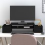 Soporte para monitor madera maciza de pino negro 70x27,5x15 cm de vidaXL, Bases y elevadores para ordenadores - Ref: Foro24-8...