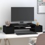 Monitorständer aus massivem schwarzem Kiefernholz 70x27,5x15 cm von vidaXL, Computersockel und -erhöhungen - Ref: Foro24-8139...