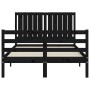 Bed frame with black solid wood headboard 120x200 cm by vidaXL, Beds and slatted bases - Ref: Foro24-3194765, Price: 165,85 €...