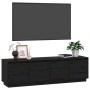 Solid black pine wood TV cabinet 156x37x45 cm by vidaXL, TV Furniture - Ref: Foro24-814398, Price: 101,66 €, Discount: %