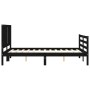 Bed frame with black solid wood headboard 120x200 cm by vidaXL, Beds and slatted bases - Ref: Foro24-3194765, Price: 165,85 €...