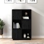 Hohe Anrichte aus massivem Kiefernholz schwarz 74x35x117 cm von vidaXL, Sideboards - Ref: Foro24-814368, Preis: 110,33 €, Rab...