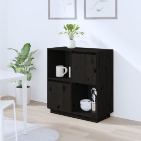 Aparador de madera maciza de pino negro 74x35x80 cm de vidaXL, Aparadores - Ref: Foro24-814353, Precio: 60,99 €, Descuento: %