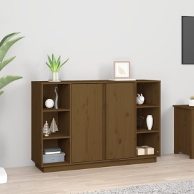 Honey brown solid pine wood sideboard 120x35x80 cm by vidaXL, Sideboards - Ref: Foro24-814502, Price: 117,99 €, Discount: %