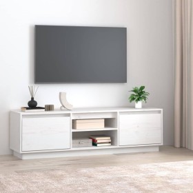 Mueble de TV madera maciza de pino blanco 140x35x40 cm de vidaXL, Muebles TV - Ref: Foro24-814315, Precio: 113,99 €, Descuent...