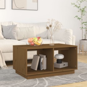 Mesa de centro madera maciza de pino marrón miel 80x50x40 cm de vidaXL, Mesas de centro - Ref: Foro24-814437, Precio: 56,99 €...