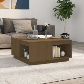 Mesa de centro madera maciza de pino marrón miel 80x81x36,5 cm de vidaXL, Mesas de centro - Ref: Foro24-814527, Precio: 94,99...