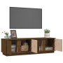 Honey brown solid pine wood TV cabinet 140x40x40 cm by vidaXL, TV Furniture - Ref: Foro24-814462, Price: 95,72 €, Discount: %