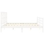 White solid wood bed frame with headboard 200x200 cm by vidaXL, Beds and slatted bases - Ref: Foro24-3194397, Price: 153,57 €...