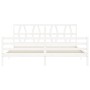 White solid wood bed frame with headboard 200x200 cm by vidaXL, Beds and slatted bases - Ref: Foro24-3194397, Price: 153,57 €...