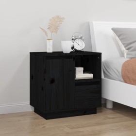 Mesita de noche madera maciza de pino negro 50x34x50 cm de vidaXL, Mesitas de noche - Ref: Foro24-814487, Precio: 50,99 €, De...