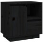 Mesita de noche madera maciza de pino negro 50x34x50 cm de vidaXL, Mesitas de noche - Ref: Foro24-814487, Precio: 50,84 €, De...