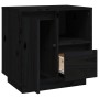 Mesita de noche madera maciza de pino negro 50x34x50 cm de vidaXL, Mesitas de noche - Ref: Foro24-814487, Precio: 50,84 €, De...