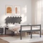 Elderly bed with gray solid wood headboard 120x200 cm by vidaXL, Beds and slatted bases - Ref: Foro24-3195543, Price: 157,53 ...