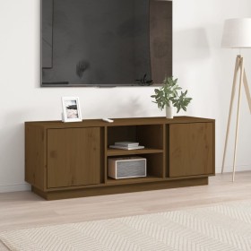 Mueble de TV madera maciza de pino marrón miel 110x35x40,5 cm de vidaXL, Muebles TV - Ref: Foro24-814477, Precio: 72,03 €, De...