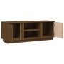 TV cabinet solid honey brown pine wood 110x35x40.5 cm by vidaXL, TV Furniture - Ref: Foro24-814477, Price: 72,03 €, Discount: %